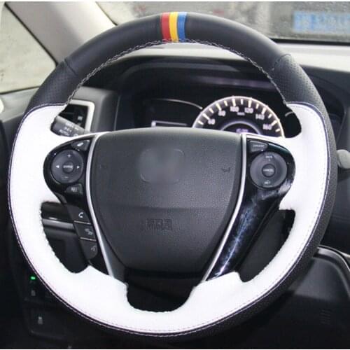 Top Leather Steering Wheel Cover For Honda Accord 9thOdyssey Crosstour 2013-2016 Hand-stitch Grip Cover car accessories