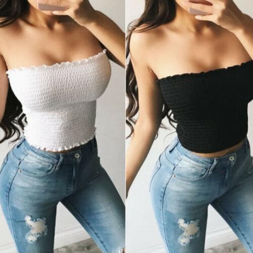 2020 tube tops Sexy Casual Tank Top Women Bustier Boob Tube Crop Top Stretch Bralette Bras Pullover Corset Tops women sexy tube