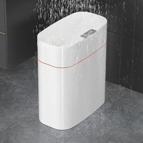 Smart Toilet Trash Can with Cover Basket Living Room Office Trash Can Bathroom Kitchen Kosz Na Smieci Household Products DF50LJ