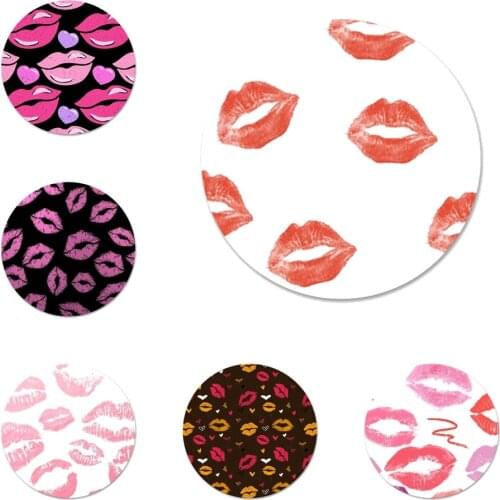 Kiss With Lips Remarkable Icons Pins Badge Decoration Brooches Metal Badges For Backpack Decoration 58mm