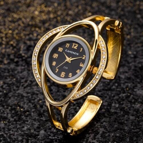 Womens Watch Personalized Unique Design Quartz Movement Luxury Rose Gold Bangle Bracelet Watches Ladies Dress Watch Reloj Mujer
