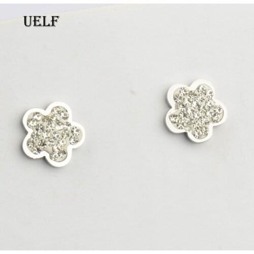 Uelf Korean Style Cute Metal Flower Stud Earrings For Women Girl Fashion Big Sweet Earring Femme Brinco Summer Jewelry Gifts
