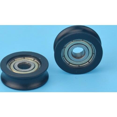10pcs 5*20*7mm U groove nylon wheel, black white 625zz rolling guide wheel, passive wheel, door and window wheel