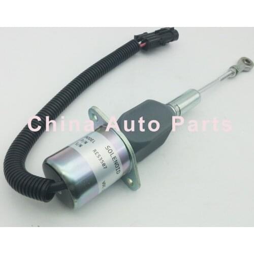 12V Engine Electric Fuel Stop Shut off Cutoff run Solenoid RE53507 Motor 8.1L