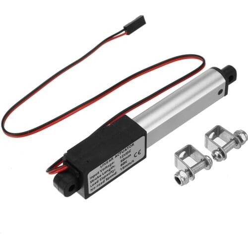 12V Mini Electric Linear Actuator with Brackets Waterproof DC 50mm Stroke Portable Linear Motor 30mm/s 15mm/s 9.5mm/s