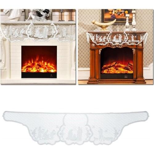 2022 Christmas Lace Tablecloth Virgin Mary Religious Day Fireplace Cover Fashion Table Runner Furnace Cloth Home Party Supplies