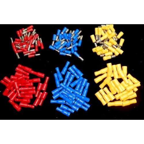 25set Blue /Red/Yellow Female Male Bullet Connector Crimp Terminals Wiring