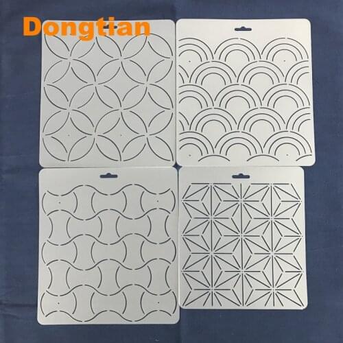 4Style/set Big Size Classic Sashiko Template Semitransparent Sashiko Drawing Template