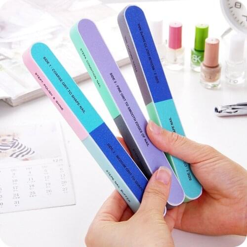 5pcs/set Six-sided NailFile Polishing Tool Creative Printing Nail File Sanding Professional Nail File