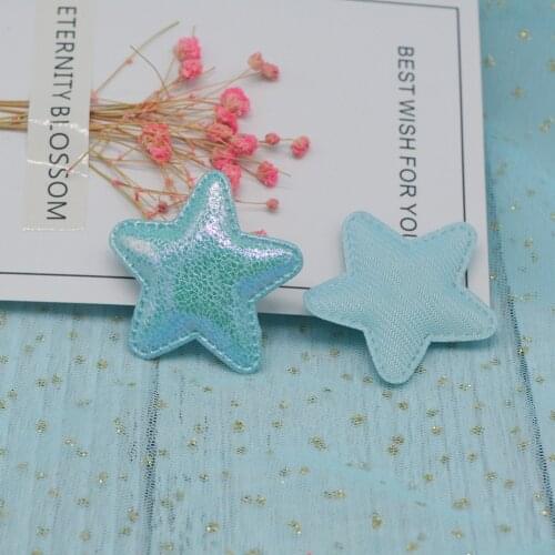 30Pcs Glitter Shiny PU Star Padded Patches For Baby Girls Hair Accessories Appliques For DIY Clothes Crafts BB Clips Ornament