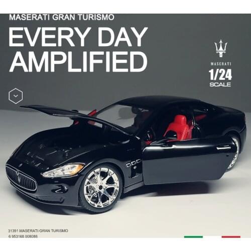 Bburago 1:24 Maserati Quattroporte black alloy car model collection gift toy die-cast model Christmas gift