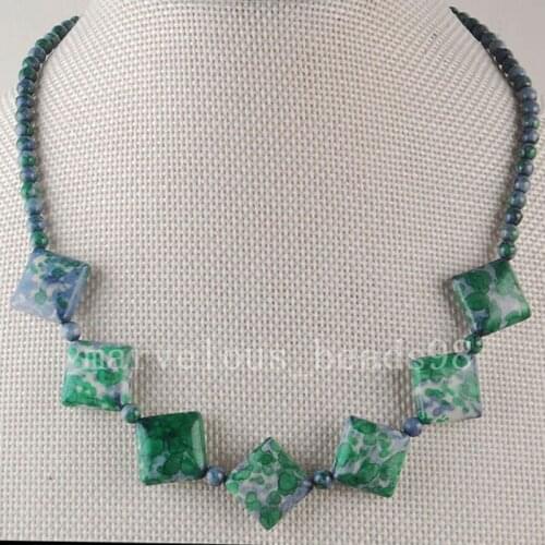Free Shipping Fashion Jewelry Motley Sea Jaspe Beads Necklace 17.5" FG6071