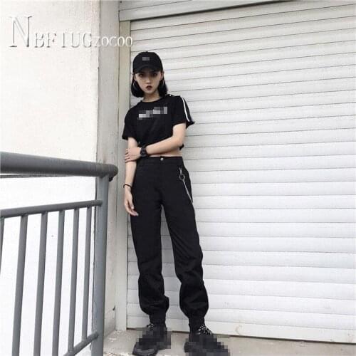 High Waist Streewear Hip Hop Pants Fashion Ladies Loose Trousers
