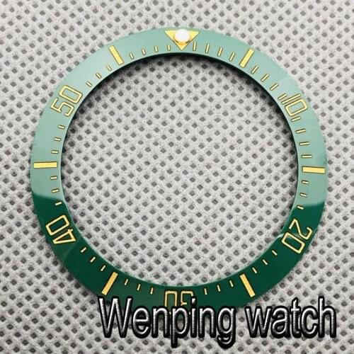 Watch parts 40mm high quality green ceramic bezel insert fit 43mm watch case mens watch bezel