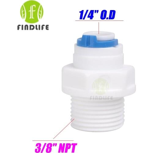 Water Filter Parts 5pcs 1/4" OD Tube * 3/8"NPT BSP Male Straight Quick Connector fit ro water purifier system 1046