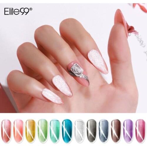 Elite99 Magnetic UV Gel Lacquer Crystal Snowlight Cat Eye Gel Polish Semi-Translucent Soak Off UV LED Nail Art Manicure 10ML
