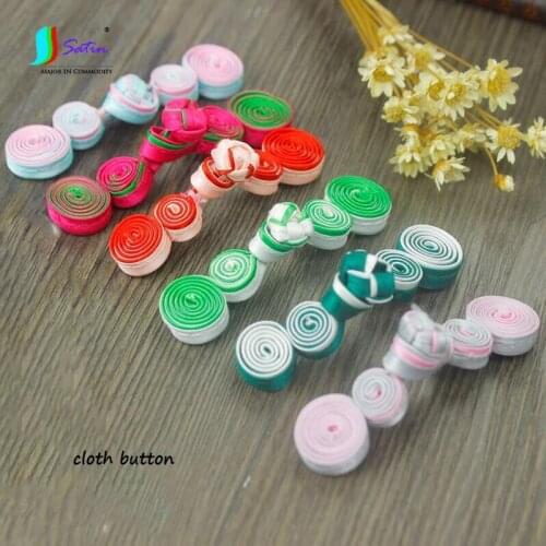 Chinese Style Smooth Satin Handmade Decoration Bag Cheongsam sew Colorful Patchwork Color Round Gourd Cloth Button S0300L