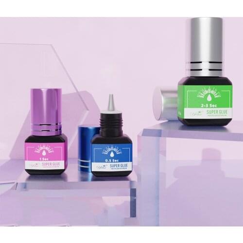 Yelix 5ml 0.5second Fast Drying Eyelash Extension Glue Strong False Eye Lash Extension Glue Adhesive Low Smell Mink Eyelash Glue
