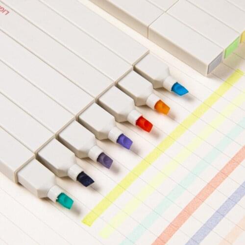 Creative Eye Protection Morandi Highlighter Set Color Student Hand Account Mark Key Points Quick-drying Soft Head Highlighter