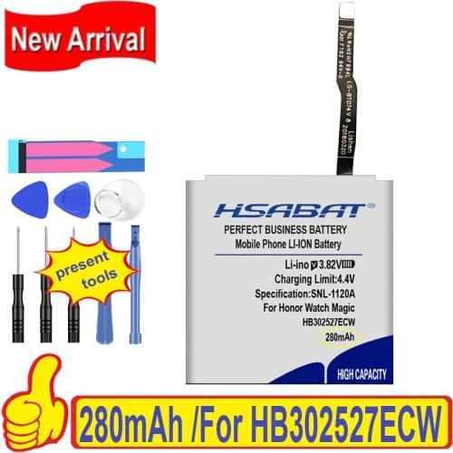 Top Brand 100% New 280mAh HB302527ECW Battery for Huawei Honor Watch Magic Smart watch Batteries + free gfit