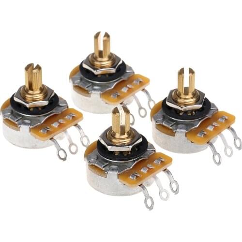 Musiclily Ultra CTS 450G Series A250K Audio/Vintage Audio Taper Short Split Shaft Pots 10% Tolerance for Guitar Bass (Set of 4)