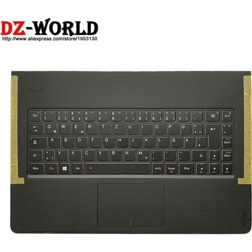 New Shell C Cover Palmrest Upper Case With German Backlit Keyboard Touchpad for Lenovo Yoga 3 Pro-1370 Laptop 5CB0G97360