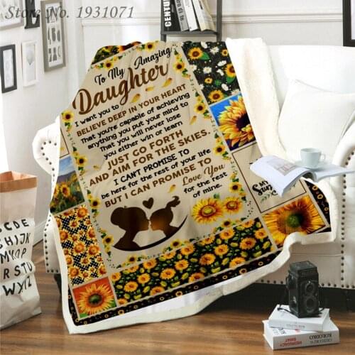 Sunflower Express Love Blanket 3D Print Sherpa Blanket on Bed Home Textiles Dreamlike Gift Blanket 01
