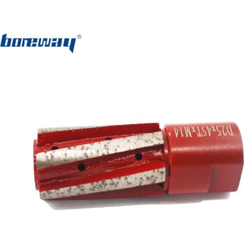 Supply D25*45T*M14 Diamond Segmented Drum Grinding Wheel For Granite Marble Stone Portable Machine