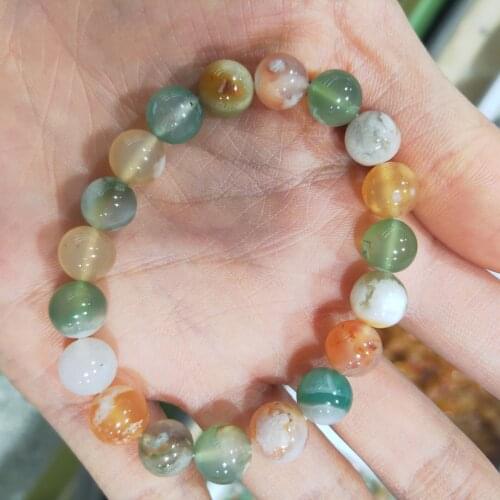 Natural colorful agates stone beads Cherry charm bracelet beaded agat gem stone bracelet for women