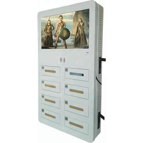 Advertising player with mobile phone charger For cell phone/for mobile phone wall-mounted smart charging kiosk