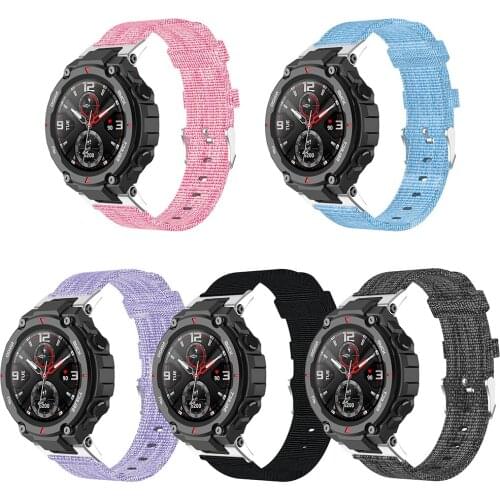 Nylon canvas wrist Strap for huami Amazfit T-Rex A1918 Fashion Watch Band for Amazfit T-Rex A1918 129mm 102mm bracelet wristband