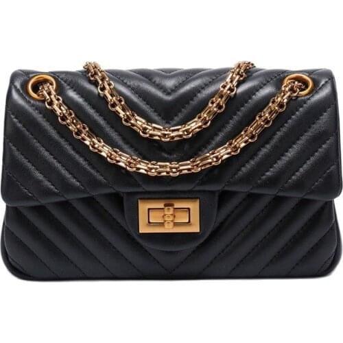 Bags for Women 2020 Female Shoulder Bags Genuine Leather Women Crossbody Bag Luxury Designer V Handbags Mini Bag Chains Bag