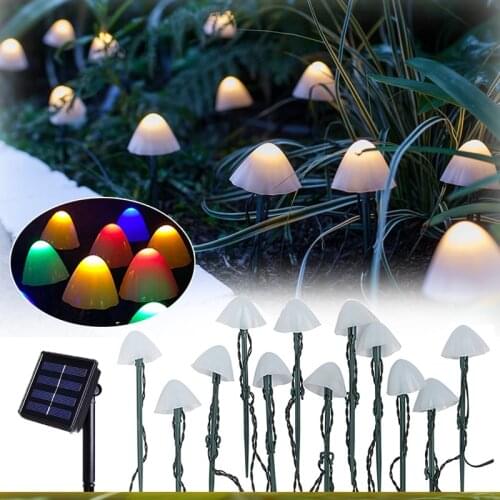 Solar Outdoor Lights Garden Waterproof Mushroom Decoration Solar Garland Courtyard Patio Flower Pot Decor Solar LED String Light
