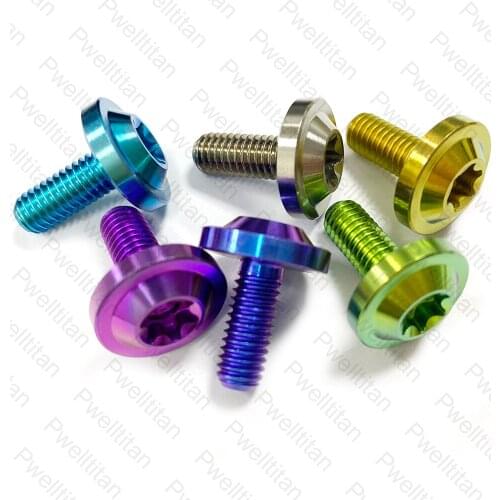 Titanium Bolts M6 X 15 20 25 30 35mm Torx Umbrella Head For Motorcycle Mountain Bike Modified Brake Disc Fastening Screw GR5