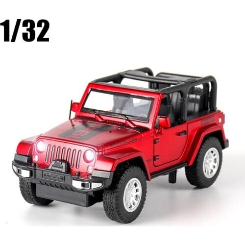 High Simulation 1:32 Jeep Wrangler Rubicon Alloy Vehicle Model Car Exquisite Off-road SUV Pull Back Collection For Children Toys