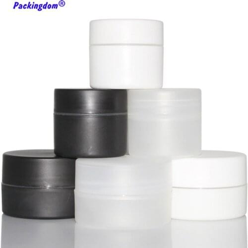 10pcs Empty Plastic Jar Cosmetic Packaging Black White Clear Packing Box Sample Cream Pots Refill with Inner Lids 50ml 100ml