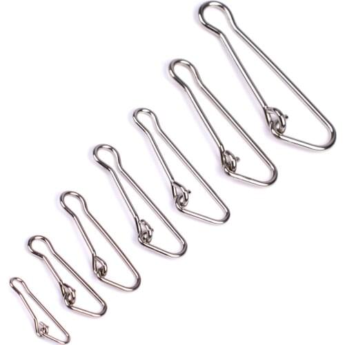 100pcs Fishing Snap 0# 1# 2# 3# 4# 5# 6# Fishing Barrel Swivel Hooked Safety Snap Pin Connector Swivel Snap Fishing Accessories