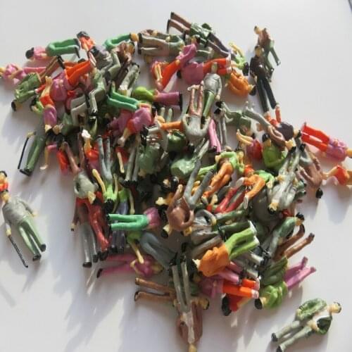 200pcs 1:50 scale train building people Painted Model Train Passenger People Figures