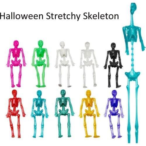 24/48 Pcs Stretchy Skeletons Pinata Toy Loot Party Bag Fillers Wedding Kids Halloween Tricky Funny Toys Holiday DIY Decorations