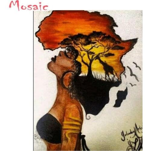 Diamond Embroidery Africa,5d diy Handmade Diamond Painting Village Needlework Mosaic Cross Stitch custom photo Home Decor