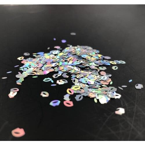10g/Pack 4mm Lip Shape Sequin PET Paillettes Laser Sequin For 3D Nails Art Manicure Weddding Sewing DIY Lentejuelas Accessories