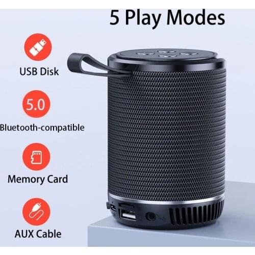 TWS Wireless Bluetooth-compatible Speaker Portable FM Radio TF Waterproof Small Speakers Subwoofer Music Column Boom Box Bass