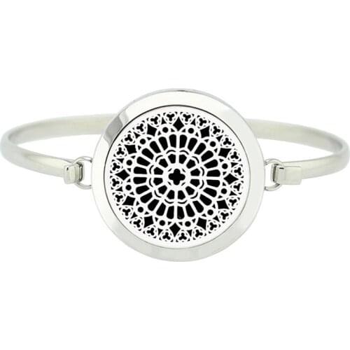 316L Stainless Steel Aroamtherapy Locket Bracelet New Silver 30mm Magnetic Essential Oil Diffuser Bracelet Bangles Jewelry