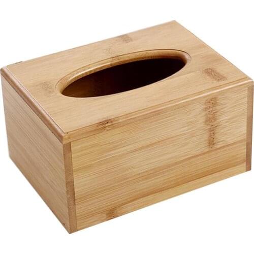 Wooden Cubic Rectangular Tissue Storage Box Paper Case Home Hotel Napkin Holder