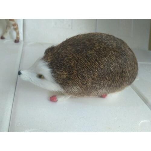 Simulation brown Hedgehog model 21x9x10cm,polyethylene&furs manual handicraft ornament home decoration a2196