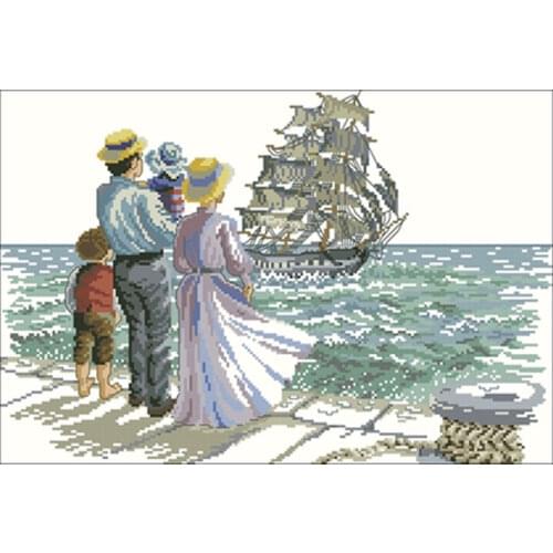 Hopeful sailboat patterns Counted Cross Stitch 11CT 14CT 18CT DIY Chinese Cross Stitch Kits Embroidery Needlework Sets