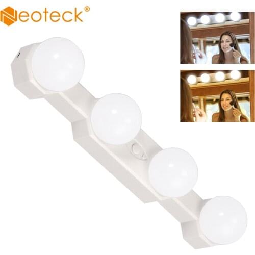 Neoteck Bulb Mirror Makeup Lamp Headlights Suction Cup Led Light Rechargeable Mirror Light American Makeup Mirror Light Bulb