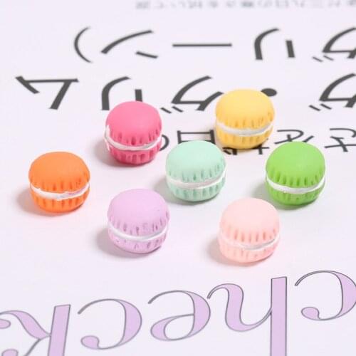 30pcs Color Cute Mini Macarons Resin Hair Accessories DIY Craft Supplies Phone Shell Patch Arts Material Kids Headwear Food Toys