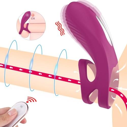 Male Vibrating Cock Rings Wireless Remote Control Penis Ring Vibrator G-Spot Clitoris Stimulator Adult Sex Toys For Couples