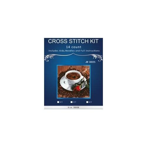 Top Quality Lovely Counted Cross Stitch Kit Simialr DIM DMC ANCHOR cross stitch set embroidery kit Rose and coffee cup